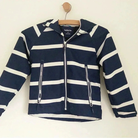 Top & Sky Kids Navy Striped Rain Jacket - Picture 1 of 7